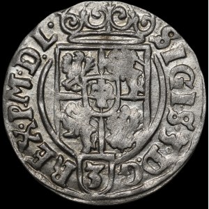 Sigismond III Vasa, pièce d’un et demi de 1626, Bydgoszcz – une demi-chèvre dans un écusson décoratif