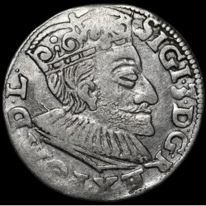 Zygmunt III Waza, Trojak 1592, Poznań - niska korona, data z prawej
