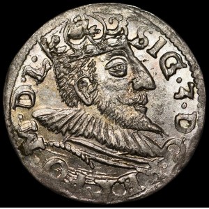 Zygmunt III Waza, Trojak 1593, Poznań - wysoka korona - piękny i nieopisany