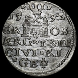 Zygmunt III Waza, Trojak 1592, Ryga