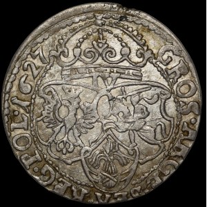 Zygmunt III Waza, Szóstak 1627, Kraków - błąd nominału IV - piękny i b. rzadki