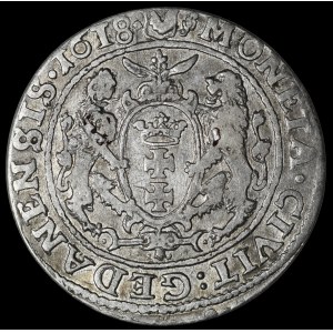 Zygmunt III Waza, Ort 1618, Gdańsk - łapa niedźwiedzia - wariant