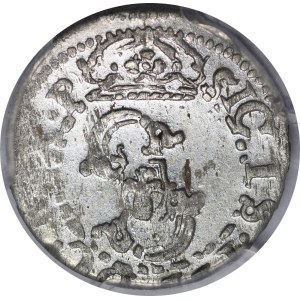 Zygmunt III Waza, Szeląg 1610, Ryga - piękny i b. rzadki