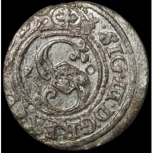 Zygmunt III Waza, Szeląg 1620, Ryga - data przy monogramie - rzadki