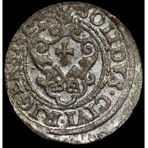 Zygmunt III Waza, Szeląg 1620, Ryga - data przy monogramie - rzadki