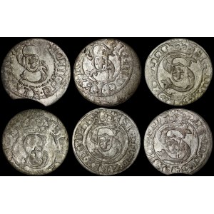 Sigismond III Vasa, Szeląg de Riga - lot (6 pièces)