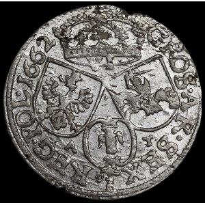 Jan II Kazimierz, Szóstak 1662 AT, Kraków - rzadszy i b. ładny