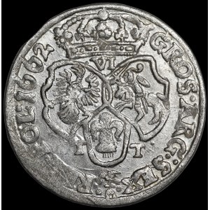Jan II Kazimierz, Szóstak 1662 TT, Bydgoszcz - bez obwódek - piękny