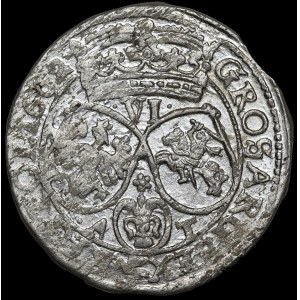 John II Casimir, 1662 AT six-real coin, Bydgoszcz—a rarer specimen