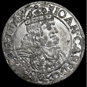Jean II Casimir, pièce de six en 1661 (GBA), Lviv – une pièce rare et magnifique
