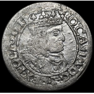 Jan II. Kazimierz, šesták 1661 GBA, Lvov – dvojité datum – vzácná a velmi pěkná mince