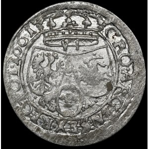 Jan II. Kazimierz, šesták 1661 GBA, Lvov – dvojité datum – vzácná a velmi pěkná mince