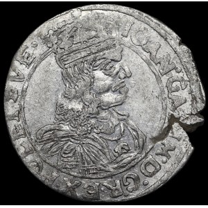 John II Casimir, Szóstak 1662 AcpT, Lviv—the Ślepowron coat of arms facing left on the reverse—GASIM—rare