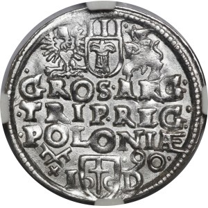 Zygmunt III Waza, Trojak 1590, Poznań - korona z rozetą, I - D