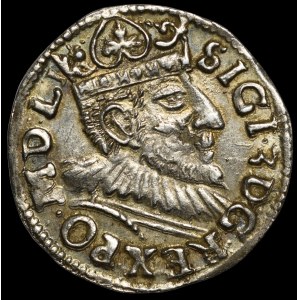 Sigismond III Vasa, trojak de 1593, Poznań – couronne haute – plus rare