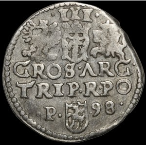 Zygmunt III Waza, Trojak 1598, Poznań - P z lewej - ciekawostka