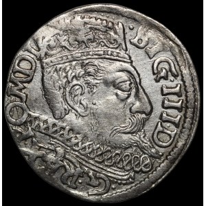 Sigismond III Vasa, Trojak de 1599, Poznań - P à gauche - étoiles