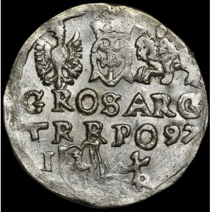 Sigismond III Vasa, Trojak de 1597, Lublin – monogramme de Reysner absent du blason – très joli