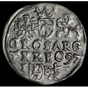 Sigismond III Vasa, Trojak de 1597, Lublin – monogramme de Reysner absent du blason – pièce rare