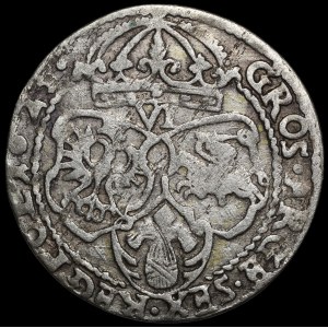 Sigismondo III Vasa, “Szóstak” 1625, Cracovia – Półkozic – variante