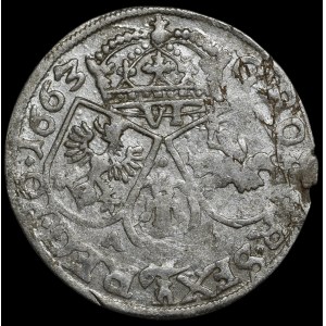 John II Casimir, 1663 AT six-real, Kraków—very rare