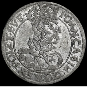 Jan II Kazimierz, Szóstak 1662 AcpT, Lwów - herb Ślepowron w lewo na rewersie