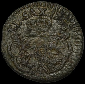 August III of Saxony, Szeląg 1753 F, Gubin — reversed F