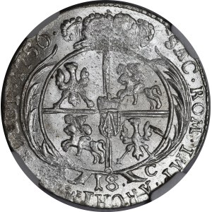 August III Sas, Ort 1756 EC, Lipsk - szerokie popiersie - piękny