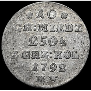 Stanisław August Poniatowski, 10 medených grošov z roku 1792 MW, Varšava