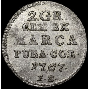 Stanisław August Poniatowski, 2 grosze srebrne 1767 FS, Warszawa - b. ładne