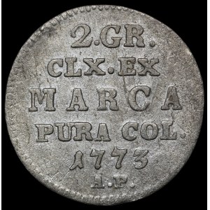Stanisław August Poniatowski, 2 grosze srebrne, 1773 AP, Warsaw - rare