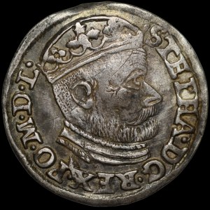 Stefan Batory, Trojak 1586, Olkusz - brak inicjałów I-D - rzadkość