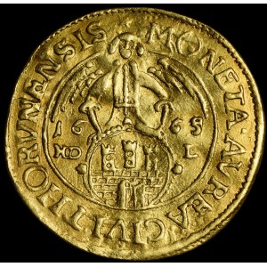 John II Casimir, 2-dukat coin, 1665 HDL, Toruń — very rare