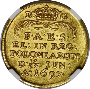 August II Mocny, Dukat koronacyjny 1697, Drezno