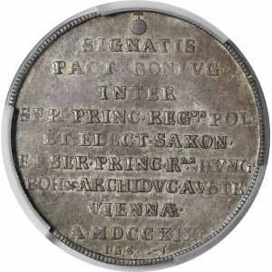 August II the Strong, 1719 Wedding Thaler, IGS, Dresden—rare and very nice