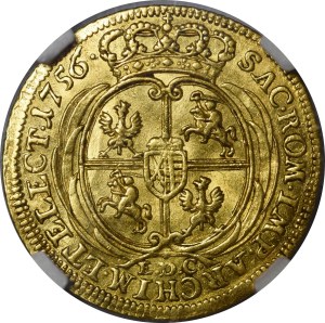 August III Sas, Dukat 1756 EDC, Lipsk - przebitka daty