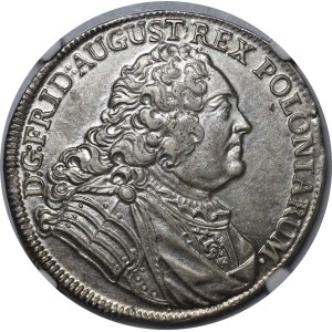 August III of Saxony, 2/3 thaler, 1735 FWóF, Dresden — rare