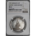 August III of Saxony, 2/3 thaler (gulden), 1747, Dresden