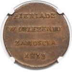 Oblężenie Zamościa, 6 groszy 1813 - rzadkie i piękne
