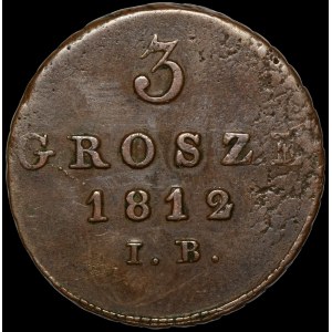 Księstwo Warszawskie, 3 grosze 1812 IB, Warszawa