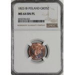 Congress Kingdom, Alexander I, 1 grosz, 1823 IB, made of domestic copper, Warsaw—beautiful and very rare