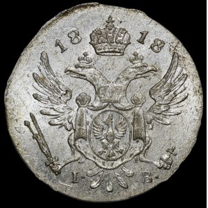 Congress Kingdom, Alexander I, 5 groszy polskich, 1818 IB - beautiful