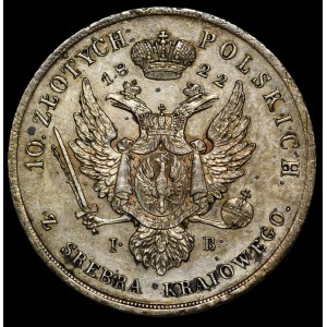 Congress Kingdom, Alexander I, 10 zlotych, 1822 IB, Warsaw—rare and beautiful