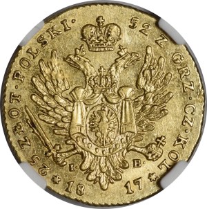 Królestwo Kongresowe, Aleksander I, 25 złotych 1817 IB, Warszawa