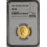 Kongresskönigreich, Alexander I., 50 Złoty 1817 IB, Warschau – selten