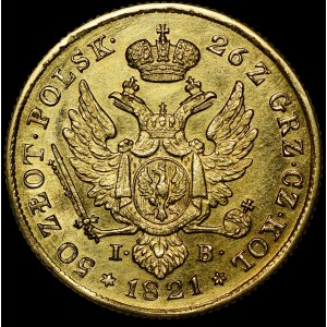 Congress Kingdom, Alexander I, 50 złotych, 1821 IB, Warsaw—beautiful and very rare