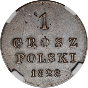 Królestwo Kongresowe, Mikołaj I, 1 grosz polski 1828 FH, Warszawa - rzadki