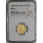 Polen, Russische Teilung, 3 Rubel = 20 Złoty, 1834, NGC MS61