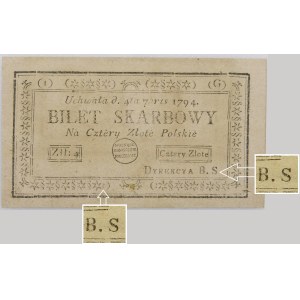 4 złote 1794 - ser. (1)(G) - brak kropki po B.S