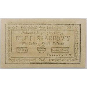 4 zloty 1794 - serie (1)(O) - BELLISSIMO